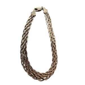 925 Sterling Silver Woven Multi Chain Bracelet